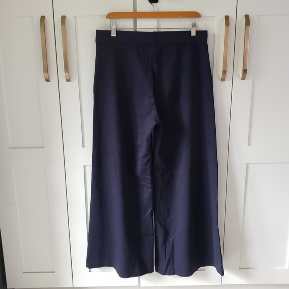 Ann Taylor Trousers Womens 12 Dark Blue Wide-Leg Pants with Gold Buttons - Picture 3 of 3